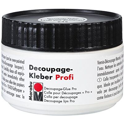 Marabu 11420013848 transparentní decoupage lepidlo Profi, 250 ml dóza, na vodní bázi, voděodolné, ideální pro nalepení všech decoupage papírů Marabu 11420013848 transparentní decoupage lepidlo Profi, 250 ml dóza, na vodní bázi, voděodolné, ideální pro nalepení všech decoupage papírů