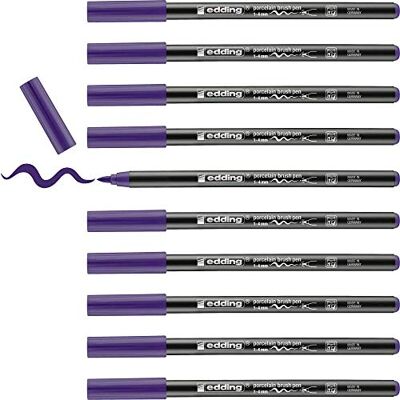 Edding 4200 Porzellanpinselstift violett (lila) 10 Stifte Pinselspitze 1-4 mm Filzstift zum Beschriften u. Dekorieren von Keramik, Porzellan spülmaschinenfest, lichtecht, schnell trocknend Edding 4200 Porzellanpinselstift violett (lila) 10 Stifte Pinselspitze 1-4 mm Filzstift zum Beschriften u. Dekorieren von Keramik, Porzellan spülmaschinenfest, lichtecht, schnell trocknend