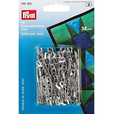 Prym 085462 bezpečnostní špendlíky, 38 mm, stříbrné, 75 kusů Prym 085462 bezpečnostní špendlíky, 38 mm, stříbrné, 75 kusů