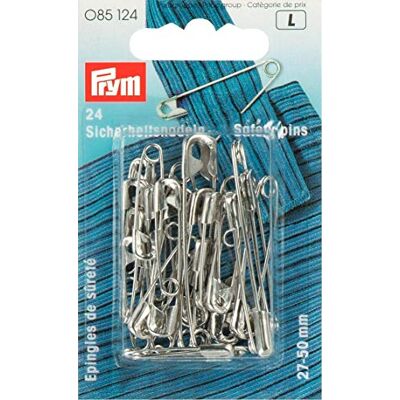 Prym Bezpečnostní špendlíky, 27/38/50 mm, tříděné, stříbrné, 24 kusů, ocel, 085124-1 Prym Bezpečnostní špendlíky, 27/38/50 mm, tříděné, stříbrné, 24 kusů, ocel, 085124-1