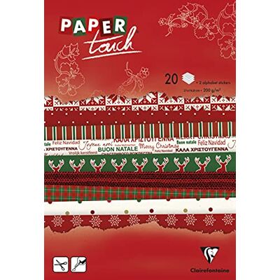 Clairefontaine 95178C kreslicí blok / kutilský blok s potištěným papírem pro kutily DIN A5 14,8 x 21 cm magnolií 2 x 10 motivů a 2 archy nálepek s abecedou 22 listů 210 g, Vánoce, 1 kus Clairefontaine 95178C kreslicí blok / kutilský blok s potištěným papírem pro kutily DIN A5 14,8 x 21 cm magnolií 2 x 10 motivů a 2 archy nálepek s abecedou 22 listů 210 g, Vánoce, 1 kus