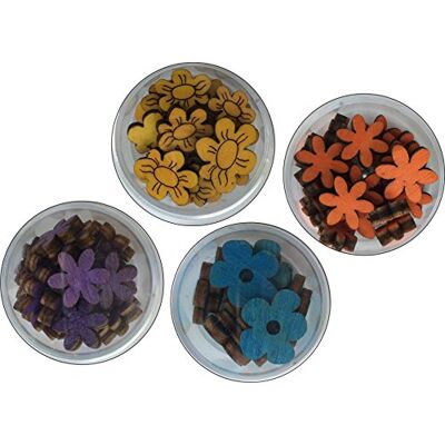 Petra's Bastel-News : 4-teiliges Dosenset farbige Blumen IV, bestehend aus 4 verschiedenen Designs 4 Farben, Holz Petra's Bastel-News : 4-teiliges Dosenset farbige Blumen IV, bestehend aus 4 verschiedenen Designs 4 Farben, Holz
