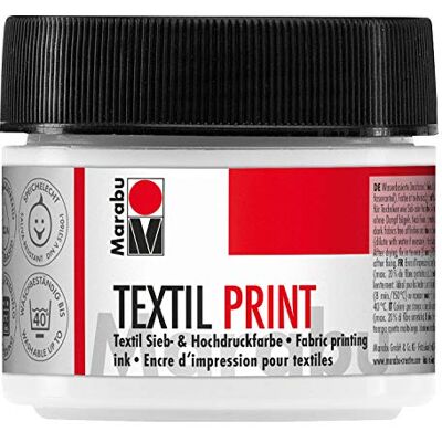 Marabu 17030050970 Textilní tisk titanová bílá 100 ml, síto a vysokotlaká barva na vodní bázi, bez zápachu a stálý na světle, dlouhá doba otevřenosti, pro světlé a tmavé textilie Marabu 17030050970 Textilní tisk titanová bílá 100 ml, síto a vysokotlaká barva na vodní bázi, bez zápachu a stálý na světle, dlouhá doba otevřenosti, pro světlé a tmavé textilie