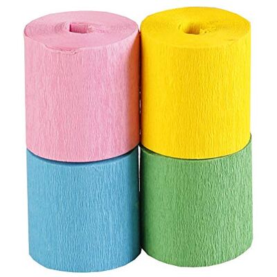 Clairefontaine 914294C Packung mit 4 Streifen feuerfestes Krepppapier, 5cmx10m, sehr weich, elastisch und widerstandsfähig, einfach anzuwenden, ideal für Deko und Blumen, Frühling sortiert, 1 Pack Clairefontaine 914294C Packung mit 4 Streifen feuerfestes Krepppapier, 5cmx10m, sehr weich, elastisch und widerstandsfähig, einfach anzuwenden, ideal für Deko und Blumen, Frühling sortiert, 1 Pack