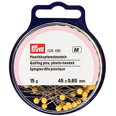 Prym Plastové špendlíky, 0,65 x 45 mm, žlutá, ocel, 45 x 0,65 mm, 028485-1 Prym Plastové špendlíky, 0,65 x 45 mm, žlutá, ocel, 45 x 0,65 mm, 028485-1