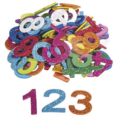 Rayher 30228000 třpytivých čísel z mechové pryže, 3 cm, 100 kusů, samolepicí, mix barev, třpytivé pěnové nálepky, nálepka mechová pryž 0-9, k dekoraci, barevné Rayher 30228000 třpytivých čísel z mechové pryže, 3 cm, 100 kusů, samolepicí, mix barev, třpytivé pěnové nálepky, nálepka mechová pryž 0-9, k dekoraci, barevné