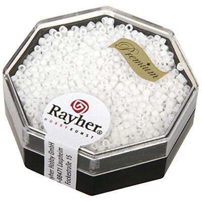 Rayher Delica-Rocailles, Miyuki-Rocailles, opak matt, schneeweiß, 1,6 mm ø, Dose 6 g, Perlen zum Auffädeln, Glasperlen klein, 14764100 Rayher Delica-Rocailles, Miyuki-Rocailles, opak matt, schneeweiß, 1,6 mm ø, Dose 6 g, Perlen zum Auffädeln, Glasperlen klein, 14764100