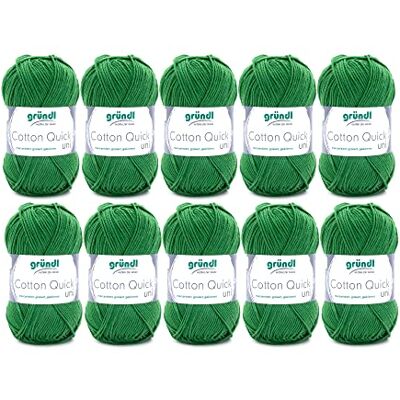 Gründl Vlna Cotton Quick uni háčkovací příze 10 klubíček 50 g, kapradí Gründl Vlna Cotton Quick uni háčkovací příze 10 klubíček 50 g, kapradí