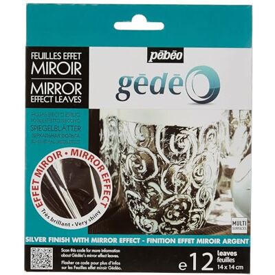 PEBEO 766550 Gédéo listy se zrcadlovým efektem, 12 kusů, stříbrné, 18,5 x 15,5 x 0,05 cm PEBEO 766550 Gédéo listy se zrcadlovým efektem, 12 kusů, stříbrné, 18,5 x 15,5 x 0,05 cm