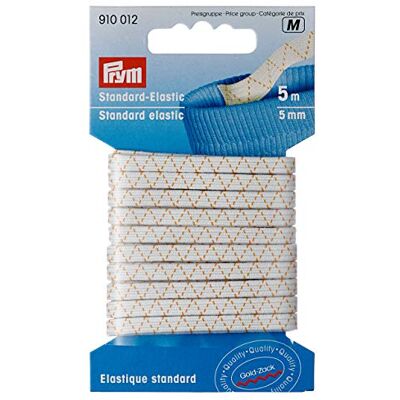Prym Standardní elastický 5 mm bílý, polyester Prym Standardní elastický 5 mm bílý, polyester