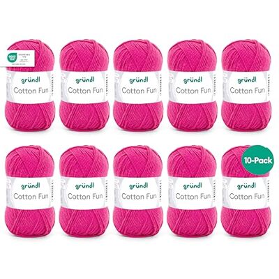Gründl Vlna Cotton Fun Háčkovací příze 10 klubíček 50 g, fuchsiová Gründl Vlna Cotton Fun Háčkovací příze 10 klubíček 50 g, fuchsiová