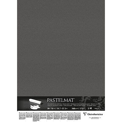 Clairefontaine Balení 96009C (s 5 kreslícími archy pastelová mat, 50 x 70 cm, 360 g, ideální pro suché techniky a pastely) antracit Clairefontaine Balení 96009C (s 5 kreslícími archy pastelová mat, 50 x 70 cm, 360 g, ideální pro suché techniky a pastely) antracit
