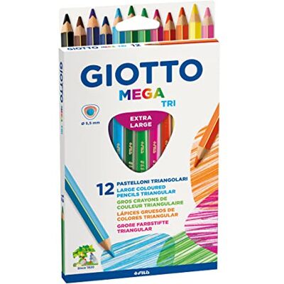 GIOTTO Mega Tri, Dickker pastelky, 12dílné kartonové pouzdro, barevně tříděné GIOTTO Mega Tri, Dickker pastelky, 12dílné kartonové pouzdro, barevně tříděné