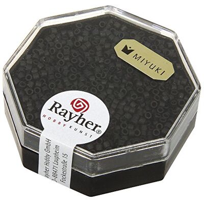 Rayher Hobby Delica-Rocailles, Miyuki-Rocailles, metallic matné, černé, 1,6 mm ø, dóza 6 g, korálky k navlékání, skleněné korálky malé, 14761576 Rayher Hobby Delica-Rocailles, Miyuki-Rocailles, metallic matné, černé, 1,6 mm ø, dóza 6 g, korálky k navlékání, skleněné korálky malé, 14761576
