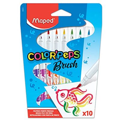 Maped Štětcové fixy COLOR'PEPS BRUSH s flexibilní špičkou x10 tužek Maped Štětcové fixy COLOR'PEPS BRUSH s flexibilní špičkou x10 tužek
