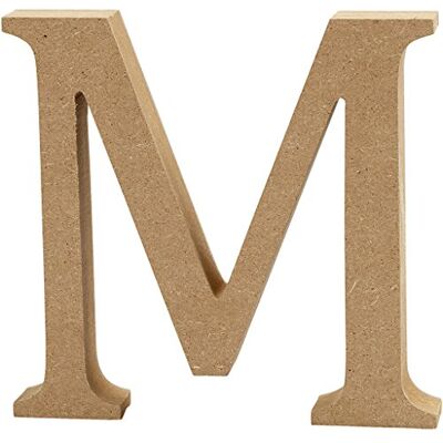 Creativ Dekorační písmeno "M" z MDF, 13 x 2 cm, hnědé Creativ Dekorační písmeno "M" z MDF, 13 x 2 cm, hnědé