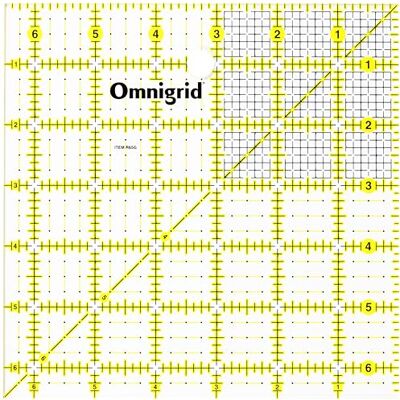Prym 82773 Omnigrid 6-1/2 W-Grid Quilt-Lineal, plast, bezbarvé, 6-½" x 6-½ Prym 82773 Omnigrid 6-1/2 W-Grid Quilt-Lineal, plast, bezbarvé, 6-½" x 6-½