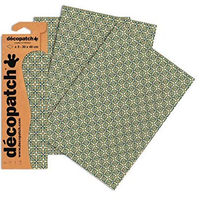 décopatch Papír č. 706 (šedo-žlutý vzor dlaždice, 395 x 298 mm) balení 3 ks décopatch Papír č. 706 (šedo-žlutý vzor dlaždice, 395 x 298 mm) balení 3 ks