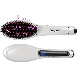 Beper 40.926 2-in-1 Haarglättungsbürste Keramik, Ionen-Technologie, LCD-Display, einstellbare Temperatur, 360° drehbares Kabel, kräuselfreies, seidiges Haar, schwarz-weiß Beper 40.926 2-in-1 Haarglättungsbürste Keramik, Ionen-Technologie, LCD-Display, einstellbare Temperatur, 360° drehbares Kabel, kräuselfreies, seidiges Haar, schwarz-weiß