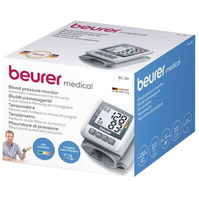 Beurer BC 30 přístroj na měření krevního tlaku zápěstí; šedo-bílá Beurer BC 30 přístroj na měření krevního tlaku zápěstí; šedo-bílá