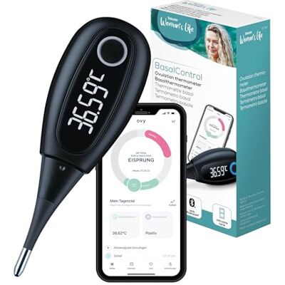 Beurer OT 30 BasalControl Smart, bazální teploměr pro kontrolu cyklu, s aplikací Ovy Zylus pro antikoncepci bez hormonů nebo jako podpora dětských přání pro přirozené plánování rodiny, s Bluetooth Beurer OT 30 BasalControl Smart, bazální teploměr pro kontrolu cyklu, s aplikací Ovy Zylus pro antikoncepci bez hormonů nebo jako podpora dětských přání pro přirozené plánování rodiny, s Bluetooth