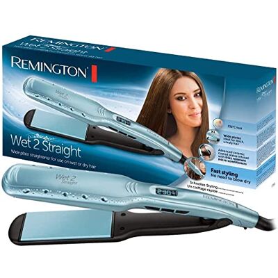 Remington Žehlička široká Wet2Straight (pro mokré i suché použití k sušení a vyhlazení vlasů, tepelně aktivované mikroúčinné látky proti krepatění), LCD displej, 140–230 °C, žehlička na vlasy S7350, Remington Žehlička široká Wet2Straight (pro mokré i suché použití k sušení a vyhlazení vlasů, tepelně aktivované mikroúčinné látky proti krepatění), LCD displej, 140–230 °C, žehlička na vlasy S7350,