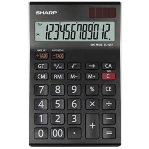 Sharp EL-125T WH stolní kalkulačka (12 míst, výpočet řízení, solární provoz a provoz na baterie) černá Sharp EL-125T WH stolní kalkulačka (12 míst, výpočet řízení, solární provoz a provoz na baterie) černá