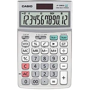 Casio Tischrechner JF-120ECO, 12-stellig, umweltfreundlich, Steuerberechnung, Klappständer, Solar-/Batteriebetrieb, silber Casio Tischrechner JF-120ECO, 12-stellig, umweltfreundlich, Steuerberechnung, Klappständer, Solar-/Batteriebetrieb, silber