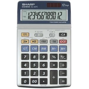 Sharp EL-337C stolní kalkulačka (12 míst, pohyblivý LCD displej, solární a bateriový provoz) stříbrná Sharp EL-337C stolní kalkulačka (12 míst, pohyblivý LCD displej, solární a bateriový provoz) stříbrná