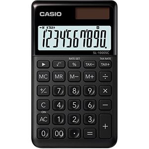 Casio Kapesní kalkulačka SL-1000SC, 10místná, stylové barvy, výpočet řízení, hliníková čelní deska, solární/provoz na baterie, 0,9 x 7,1 x 12 cm Casio Kapesní kalkulačka SL-1000SC, 10místná, stylové barvy, výpočet řízení, hliníková čelní deska, solární/provoz na baterie, 0,9 x 7,1 x 12 cm