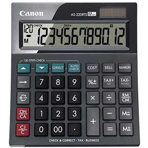 Canon AS-220 RTS stolní kalkulačka (solární a bateriový provoz, 12 míst) černá Canon AS-220 RTS stolní kalkulačka (solární a bateriový provoz, 12 míst) černá