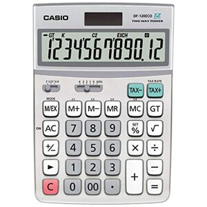 Casio Stolní kalkulačka DF-120ECO, 12místná, ekologická, výpočet řízení, solární provoz na baterie, barva Casio Stolní kalkulačka DF-120ECO, 12místná, ekologická, výpočet řízení, solární provoz na baterie, barva
