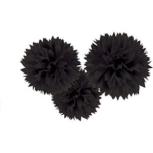 Amscan 18055-10-55 Fluffy dekorační míčky k zavěšení, černé, 3 kusy, cca 40,6 cm, papír, závěsná dekorace Amscan 18055-10-55 Fluffy dekorační míčky k zavěšení, černé, 3 kusy, cca 40,6 cm, papír, závěsná dekorace