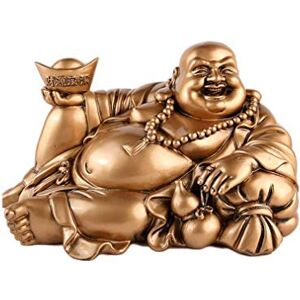 lachineuse – Velká soška ležícího se smějícího se Buddhy – Zlatá pryskyřice 14 cm – Buddhistické tradice – barry Yuan Bao, Wu Lou dýně – talisman pro štěstí, štěstí, štěstí lachineuse – Velká soška ležícího se smějícího se Buddhy – Zlatá pryskyřice 14 cm – Buddhistické tradice – barry Yuan Bao, Wu Lou dýně – talisman pro štěstí, štěstí, štěstí