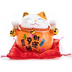 lachineuse Kočka Maneki Neko – Pokladnička Talisman pro štěstí japonština – tradice z Asie – Colori Orange – porcelán – dekorativní a nápad na dárek Japonsko Asie – ochrana, štěstí a štěstí lachineuse Kočka Maneki Neko – Pokladnička Talisman pro štěstí japonština – tradice z Asie – Colori Orange – porcelán – dekorativní a nápad na dárek Japonsko Asie – ochrana, štěstí a štěstí