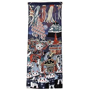 lachineuse Velký japonský nástěnný obraz, pocta Maneki Neko – japonská dekorace k zavěšení – 80 x 32 cm – tradiční japonský obraz s reliéfem – modrá barva – nápad na dárek Japonsko Asie lachineuse Velký japonský nástěnný obraz, pocta Maneki Neko – japonská dekorace k zavěšení – 80 x 32 cm – tradiční japonský obraz s reliéfem – modrá barva – nápad na dárek Japonsko Asie