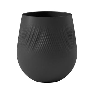Villeroy & Boch Manufacture Collier váza Carré velká černá, váza na květiny moderní, dekorační váza, velká váza s květinami, jídelní stůl, domácí dekorace, prémiový porcelán Villeroy & Boch Manufacture Collier váza Carré velká černá, váza na květiny moderní, dekorační váza, velká váza s květinami, jídelní stůl, domácí dekorace, prémiový porcelán
