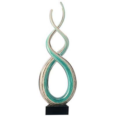 Leonardo soška Rotate, zakřivené sklo v extravagantním stylu, stojící na černém podstavci, tyrkysová, 38,5 x 13 x 8 cm, 1,5 kg, 064114 Leonardo soška Rotate, zakřivené sklo v extravagantním stylu, stojící na černém podstavci, tyrkysová, 38,5 x 13 x 8 cm, 1,5 kg, 064114