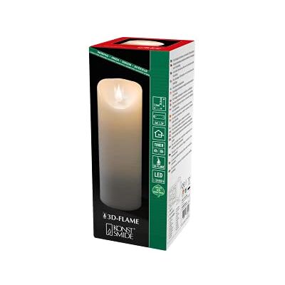 Konstsmide LED svíčka z pravého vosku, bílá, s 3D plamenem, Ø 7, 5 cm, výška: 20, 5 cm, s časovačem 4 h a 8 h, teple bílé diody, provoz na baterie, vnitřní, 2 x C 1,5 V (včetně) 1833-100 Konstsmide LED svíčka z pravého vosku, bílá, s 3D plamenem, Ø 7, 5 cm, výška: 20, 5 cm, s časovačem 4 h a 8 h, teple bílé diody, provoz na baterie, vnitřní, 2 x C 1,5 V (včetně) 1833-100