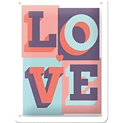 ART Plechový retro štítek, Word Up – Love – nápad na dárek pro fanoušky nostalgie, z kovu, vintage design s nápisem, 15 x 20 cm ART Plechový retro štítek, Word Up – Love – nápad na dárek pro fanoušky nostalgie, z kovu, vintage design s nápisem, 15 x 20 cm
