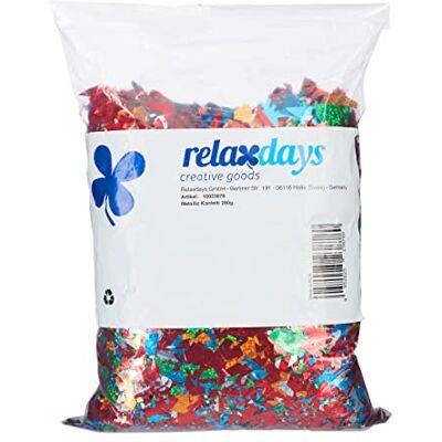 Relaxdays XXL pytel na konfety, obří metalické konfety, pestré třpytivé konfety, narozeniny, masopust, festival, barevné, 1dílná sada (0,28 kg), balení Relaxdays XXL pytel na konfety, obří metalické konfety, pestré třpytivé konfety, narozeniny, masopust, festival, barevné, 1dílná sada (0,28 kg), balení