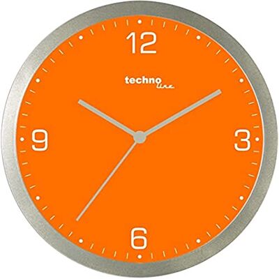 Technoline , WT 9000 Quarzwanduhr, orange, Ø 30cm Technoline , WT 9000 Quarzwanduhr, orange, Ø 30cm