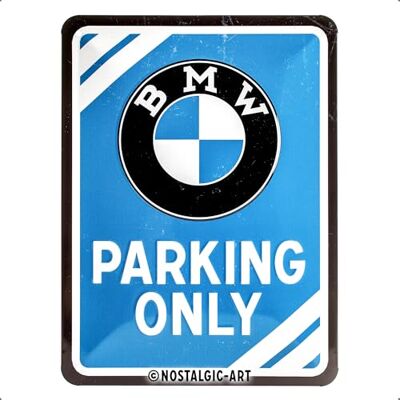 ART Retro plechový štít, 15 x 20 cm, BMW – Parking Only Blue ART Retro plechový štít, 15 x 20 cm, BMW – Parking Only Blue
