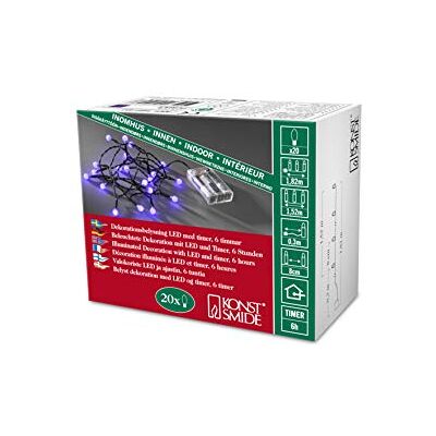 Konstsmide LED světelný řetěz, kulaté diody, 6 h časovač, 20 purpurových diod, provoz na baterie, vnitřní, černý kabel, 3 x AA 1,5 V (exk.) 1491-457 Konstsmide LED světelný řetěz, kulaté diody, 6 h časovač, 20 purpurových diod, provoz na baterie, vnitřní, černý kabel, 3 x AA 1,5 V (exk.) 1491-457