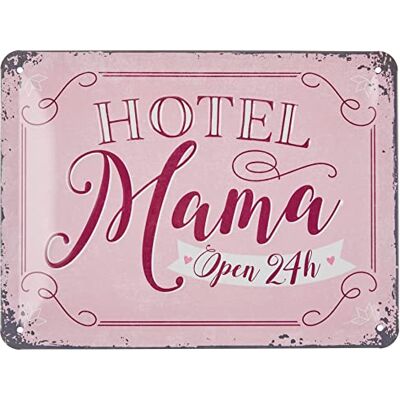 ART 26197 Retro plechová cedule Word Up – Hotel Mama – nápad na dárek pro nejlepší matku, z kovu, vintage design s nápisem, 15 x 20 cm ART 26197 Retro plechová cedule Word Up – Hotel Mama – nápad na dárek pro nejlepší matku, z kovu, vintage design s nápisem, 15 x 20 cm