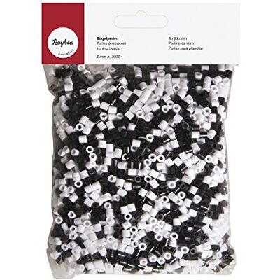 Rayher 16033000 Bügelperlen , 5mm ø, schwarz/weiß Mix, SB-Btl 3000Stüc Rayher 16033000 Bügelperlen , 5mm ø, schwarz/weiß Mix, SB-Btl 3000Stüc