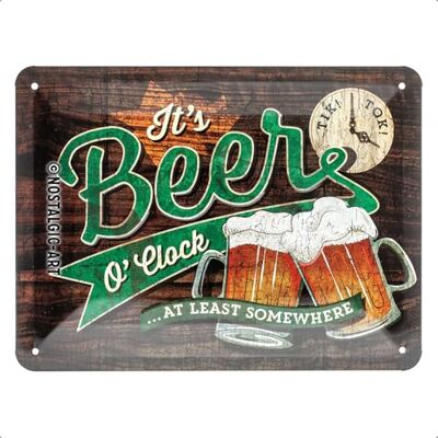 ART Retro plechový štít, 15 x 20 cm, Beer O' Clock Glasses ART Retro plechový štít, 15 x 20 cm, Beer O' Clock Glasses