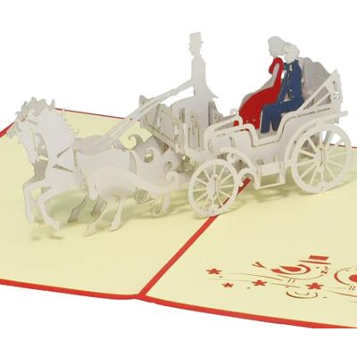 LINPOPUP ®, LIN17068, pop-up přání svatební oznámení, 3D přání, svatba, svatební oznámení, blahopřání, novomanželé, svatební kočár, N84 LINPOPUP ®, LIN17068, pop-up přání svatební oznámení, 3D přání, svatba, svatební oznámení, blahopřání, novomanželé, svatební kočár, N84