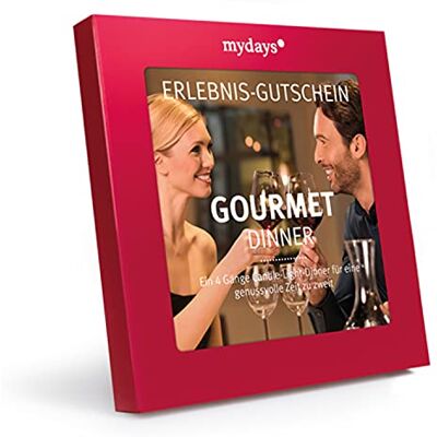 mydays Zážitkový poukaz GOURMET Večeře 4běžná večeře při svíčkách pro 2 osoby nápad na dárek pro páry včetně dárkové krabičky mydays Zážitkový poukaz GOURMET Večeře 4běžná večeře při svíčkách pro 2 osoby nápad na dárek pro páry včetně dárkové krabičky