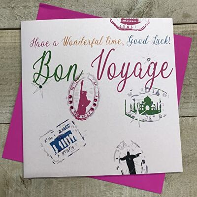WHITE COTTON CARDS "Have a Wonderful Time, viel Glück. Bon Voyage handgefertigt Karte WHITE COTTON CARDS "Have a Wonderful Time, viel Glück. Bon Voyage handgefertigt Karte